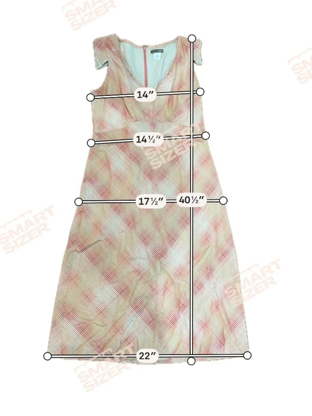 J Crew Size Pink Checkered Flutter Sleeve Dress Style 6